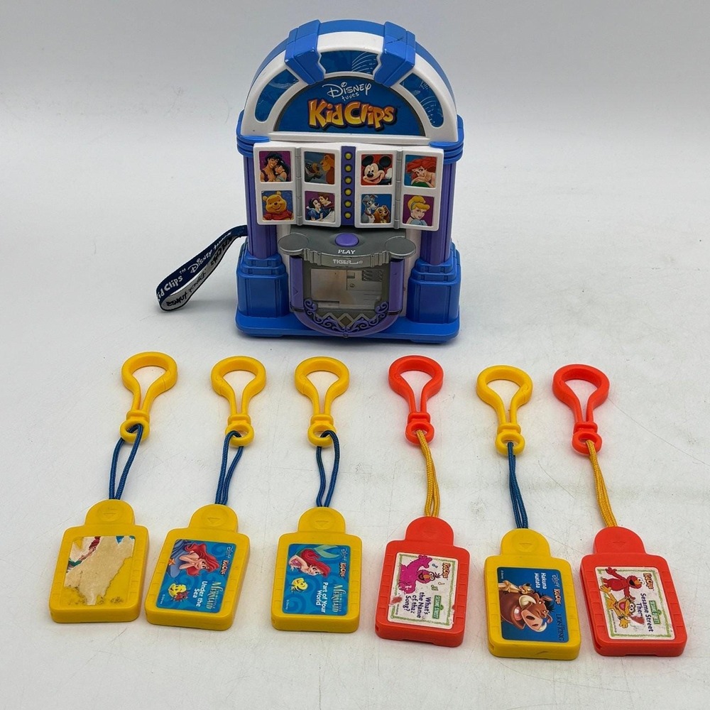 Disney Kid Clips Jukebox Music Player Tiger Electronics 2002 Toy Lot 6 Songs